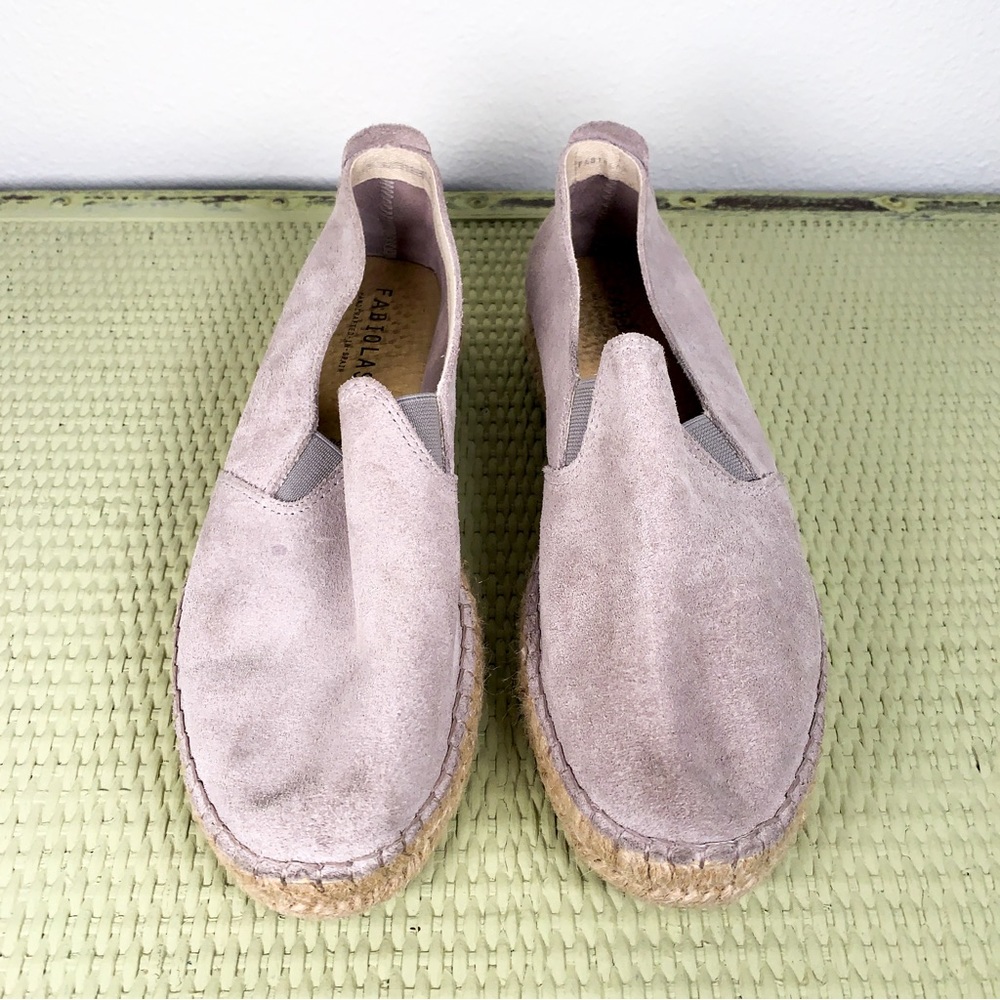 Fabiolas Close Toed Espadrilles, Size 6.5, Grey